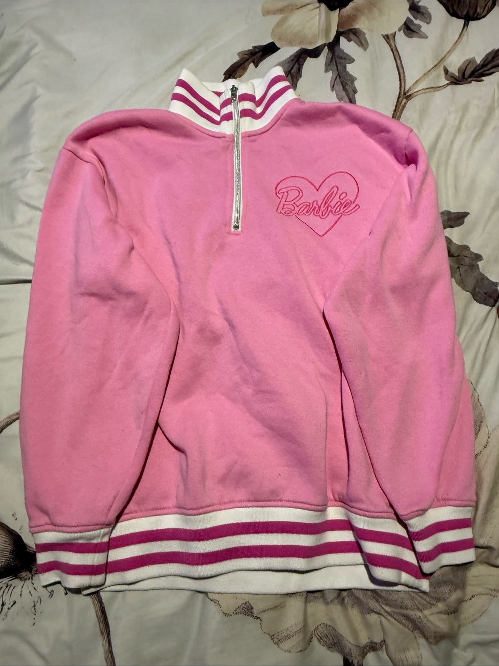 Barbie Pink & White Striped Collar set  Jacket and pants
